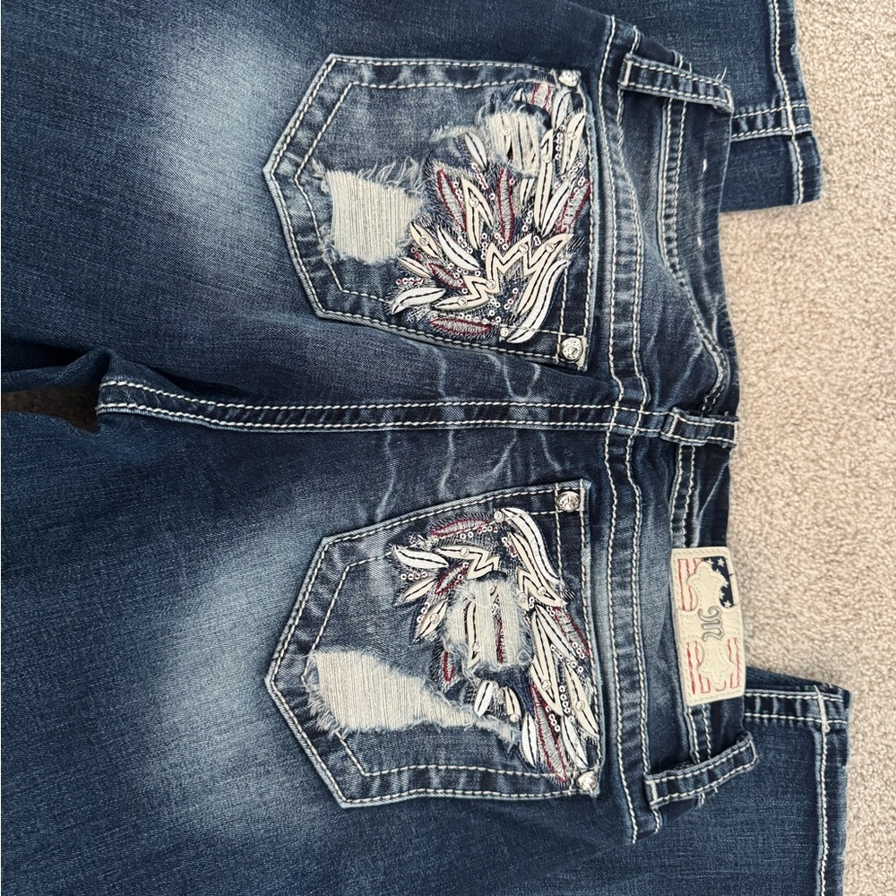 Miss Me Curvy Crop With Flag Detail - 32